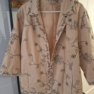 David Brooks Beige Floral Women's Puffer Jacket